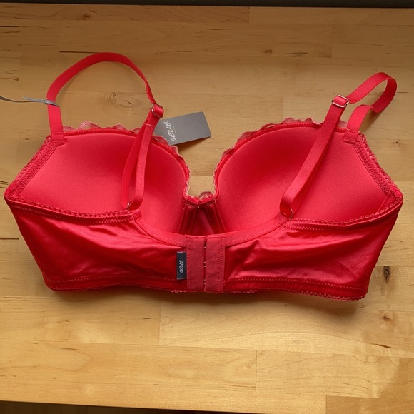 NWT Pink aerie satin & lace push up bra - 32D - Picture 4 of 14